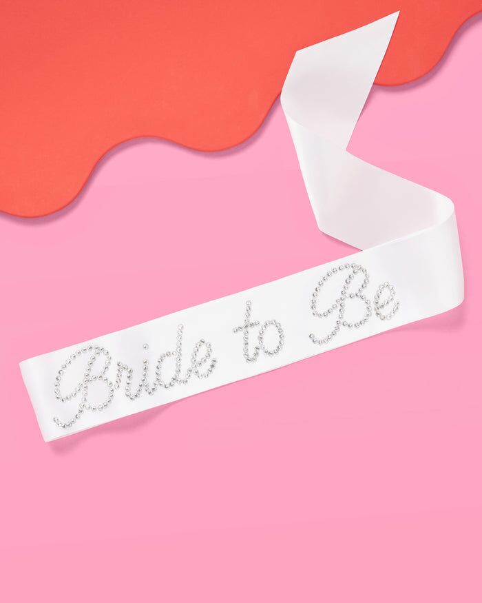 Rhinestone bride to be sash