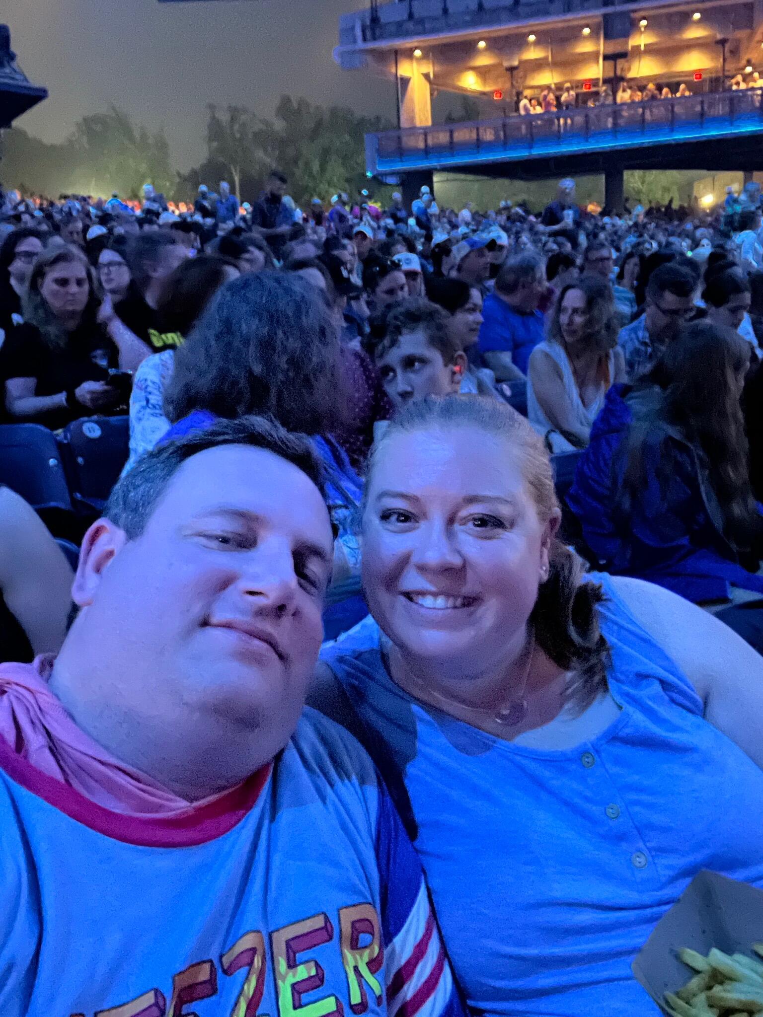 Kim introduces Greg to Weezer at Merriweather!