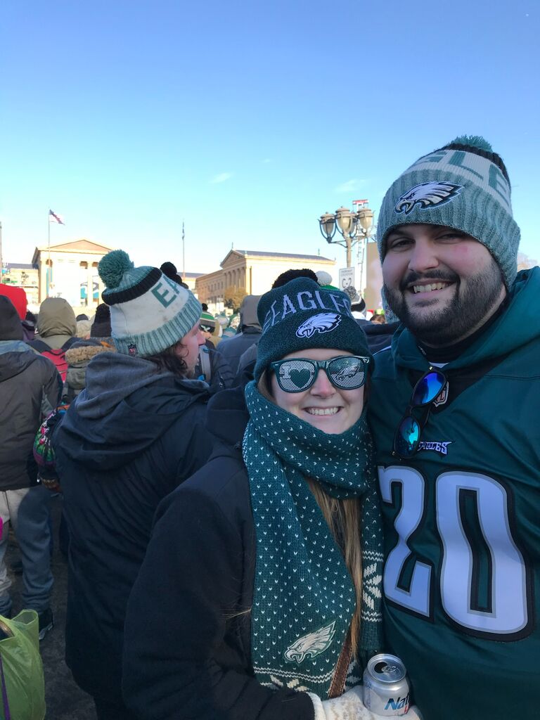 Dan and Danielle go to the Eagles Super Bowl Parade. Go birds!