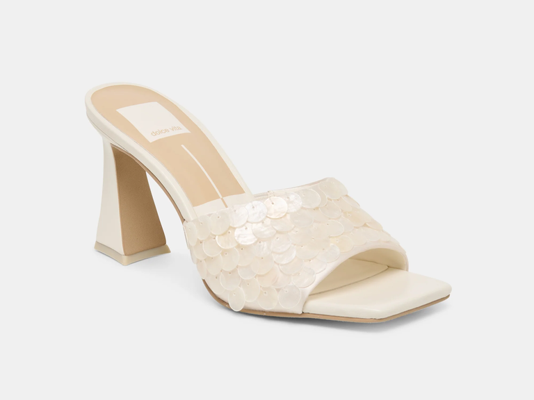 Dolce Vita ivory sequin heels