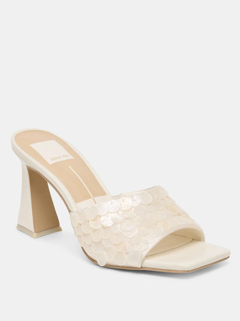 Dolce Vita ivory sequin heels