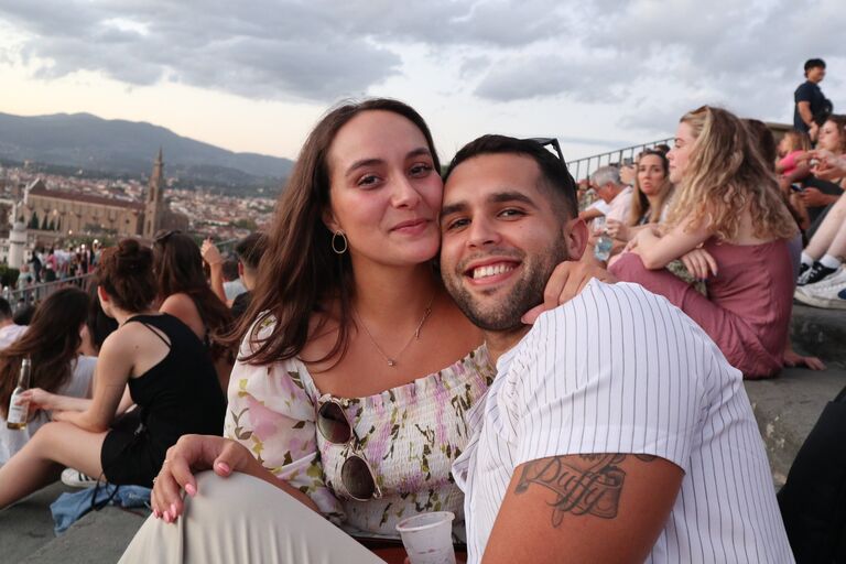 We watched the sunset at Piazza Michelangelo in Florence, Italy 