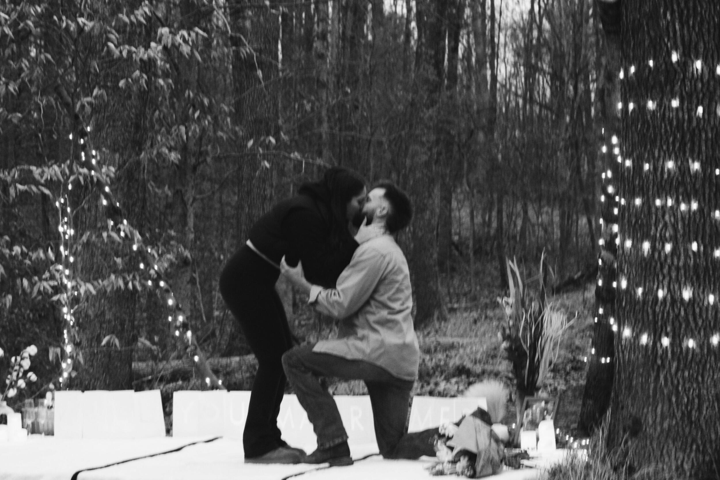 Austin proposed on the land where they are building their forever home.