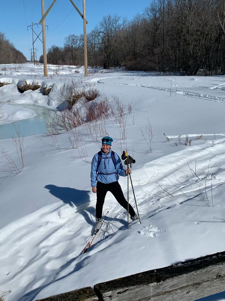 A blue bird kinda day for a ski out on the Manitoba Escarpement at Pumpkin Creek.