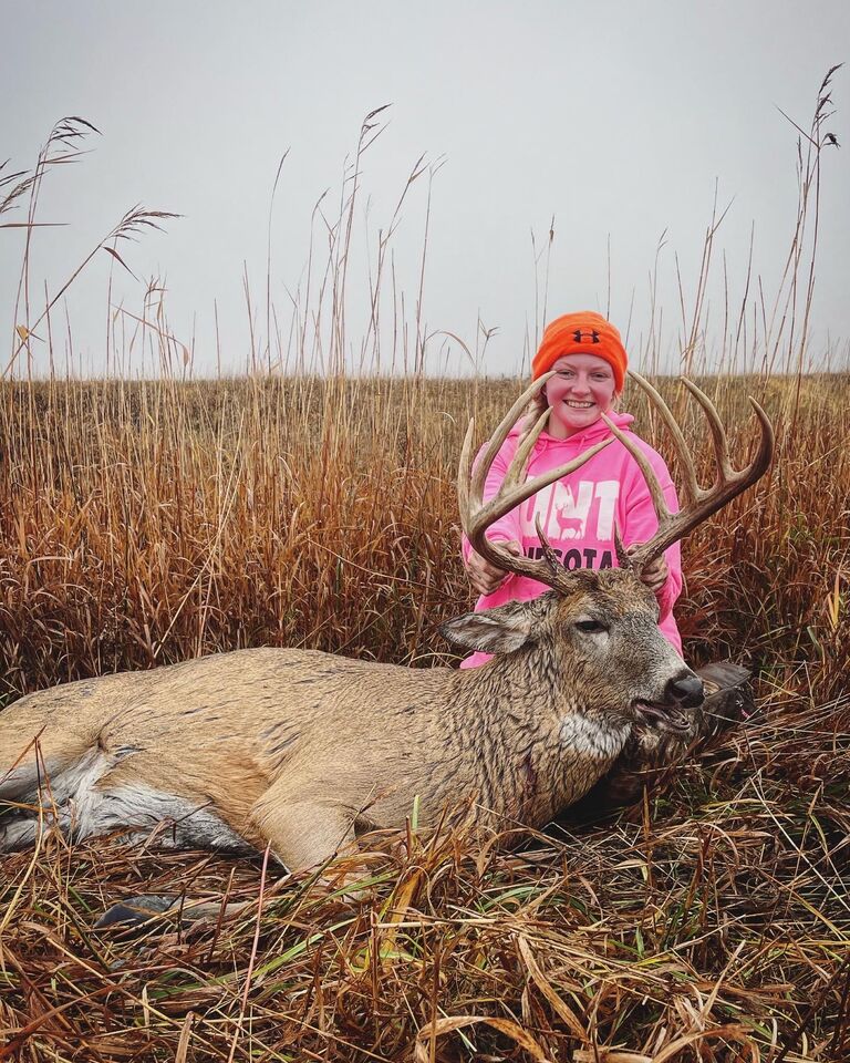 Shauna's biggest deer- shot within days of Chase's- they are both hanging on the wall in the basement!