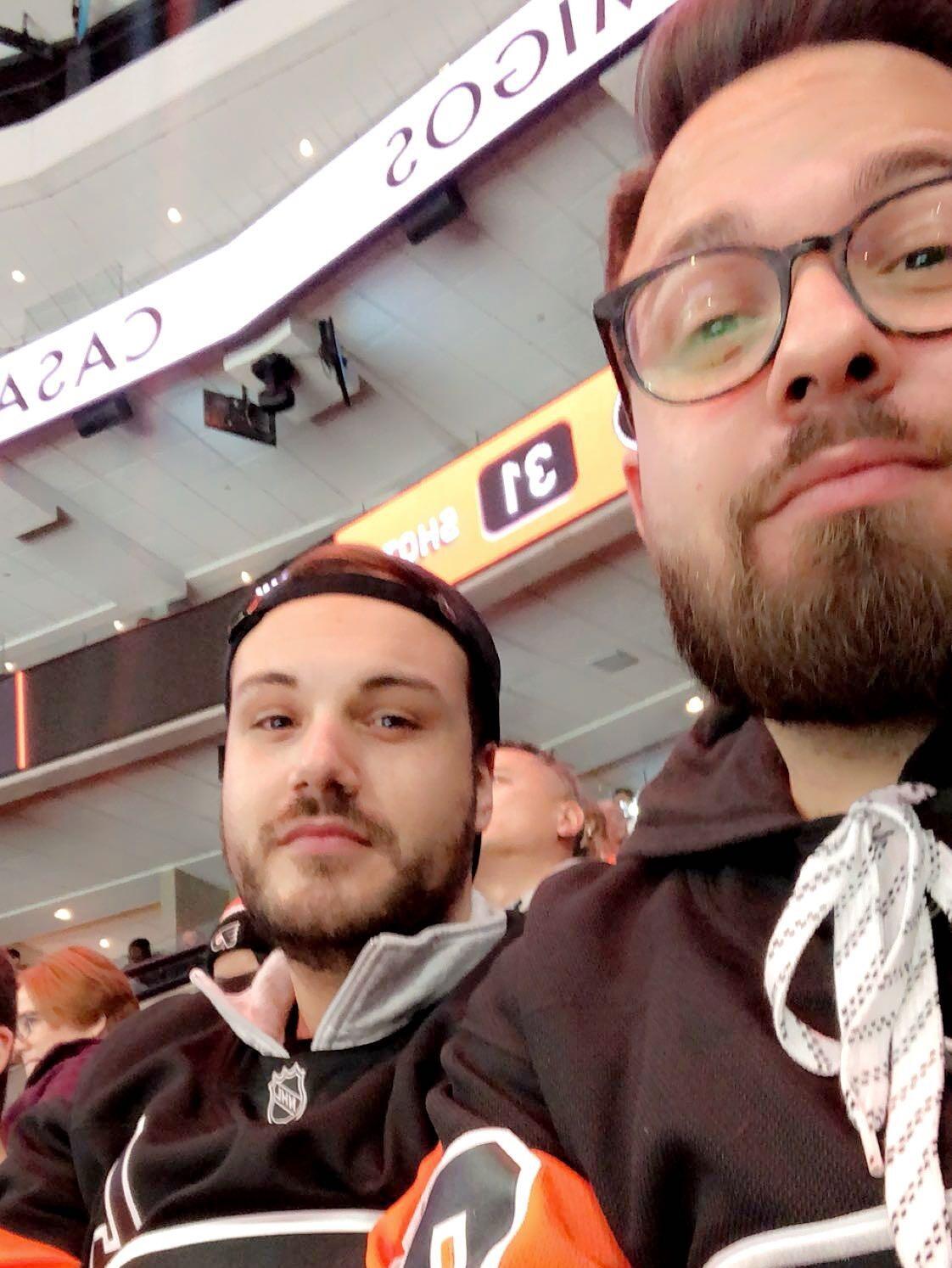 First Flyers Game Together!...Raymond Was In It For The Hot Dog And Fries!