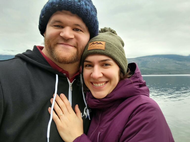 On a day trip to Adams Lake Greg propsed, and Tay said yes!