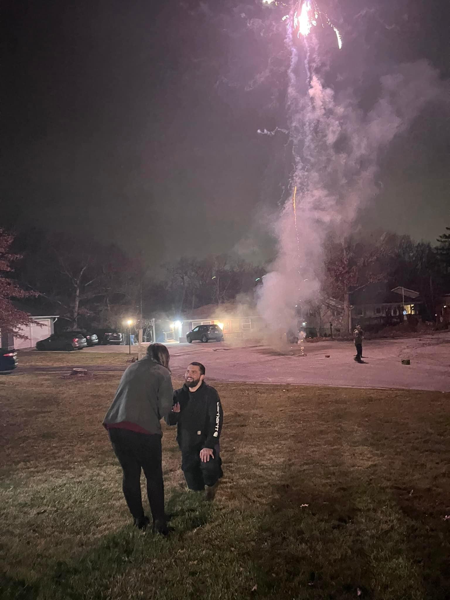 We got engaged on New Years Eve with fireworks of course!