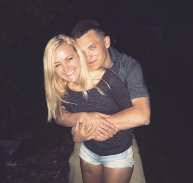 At a party with our friends to kick off the beginning of summer.

This is when Sarah says we started dating.