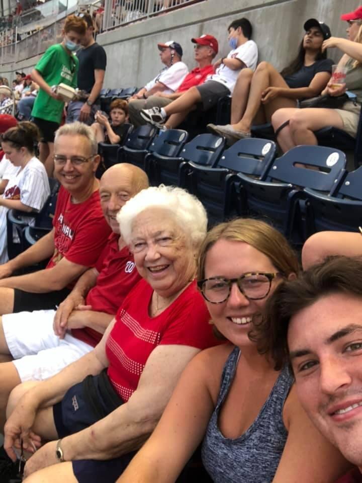 During the summer before Simon began his senior year and Morgan began graduate school, they visited Morgan's Grandparents and Uncle Curtis in Washington DC! This is everyone at a Nationals baseball game. 