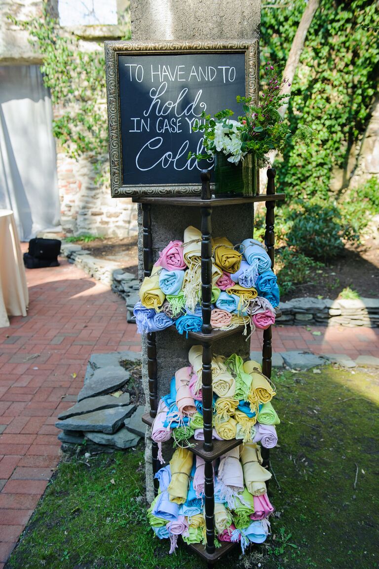 Colorful Fringed Scarf Wedding Favors