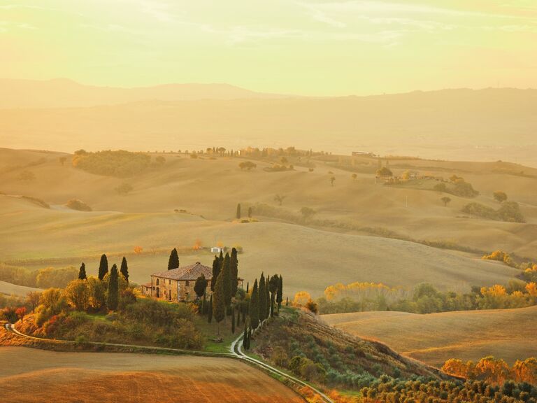 The romantic rolling hills of Tuscany, Italy