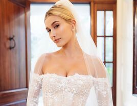 Hailey Bieber on her wedding day