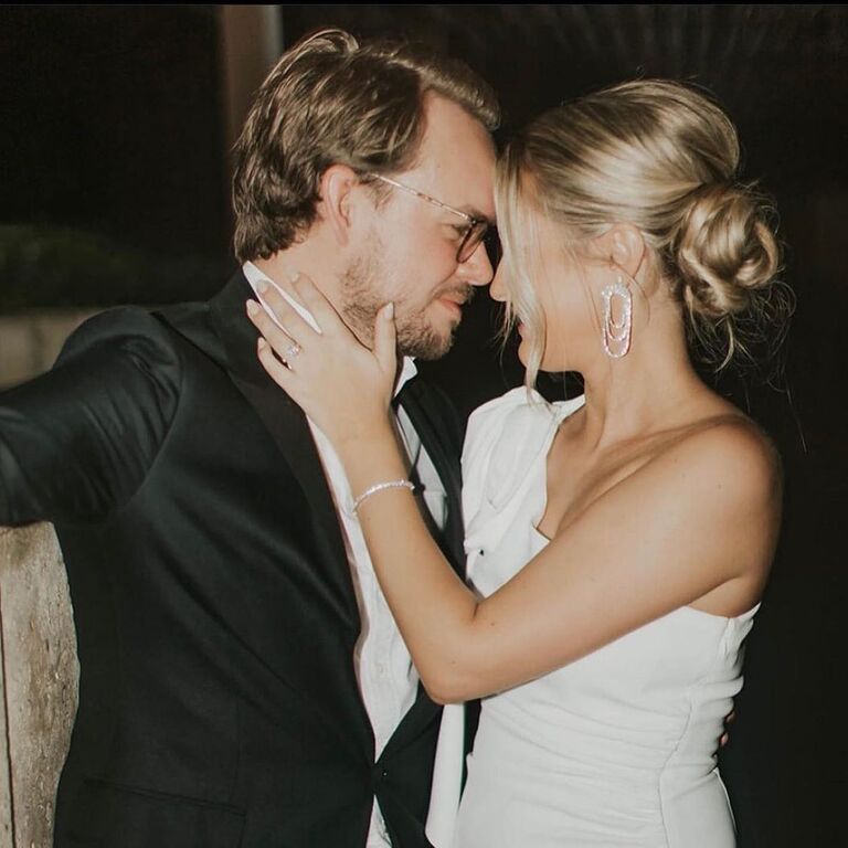 Happy couple looking into each others eyes