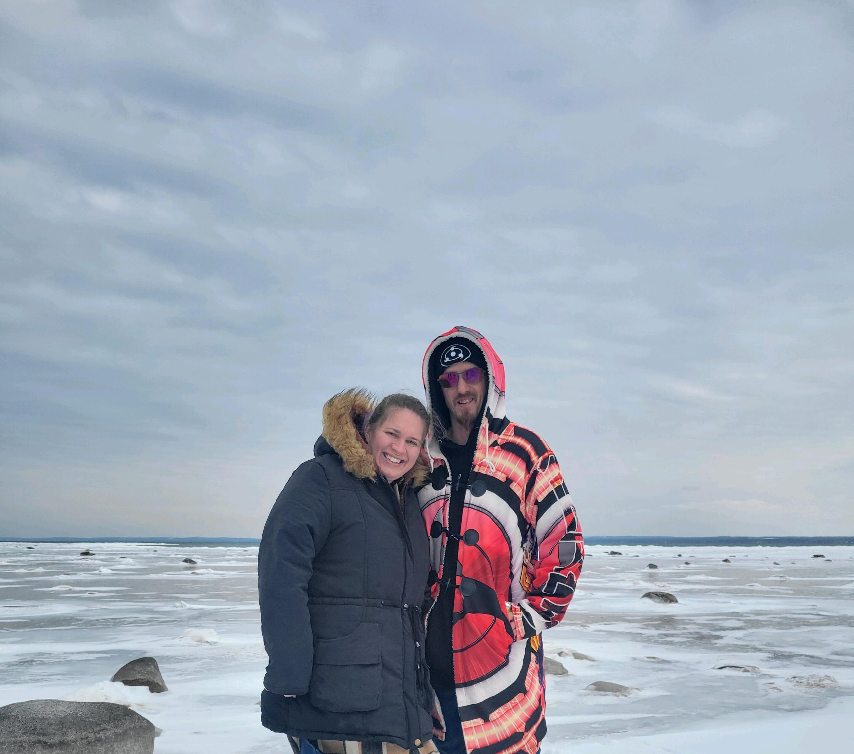 Can you tell we are freezing? 📍Traverse City, Michigan