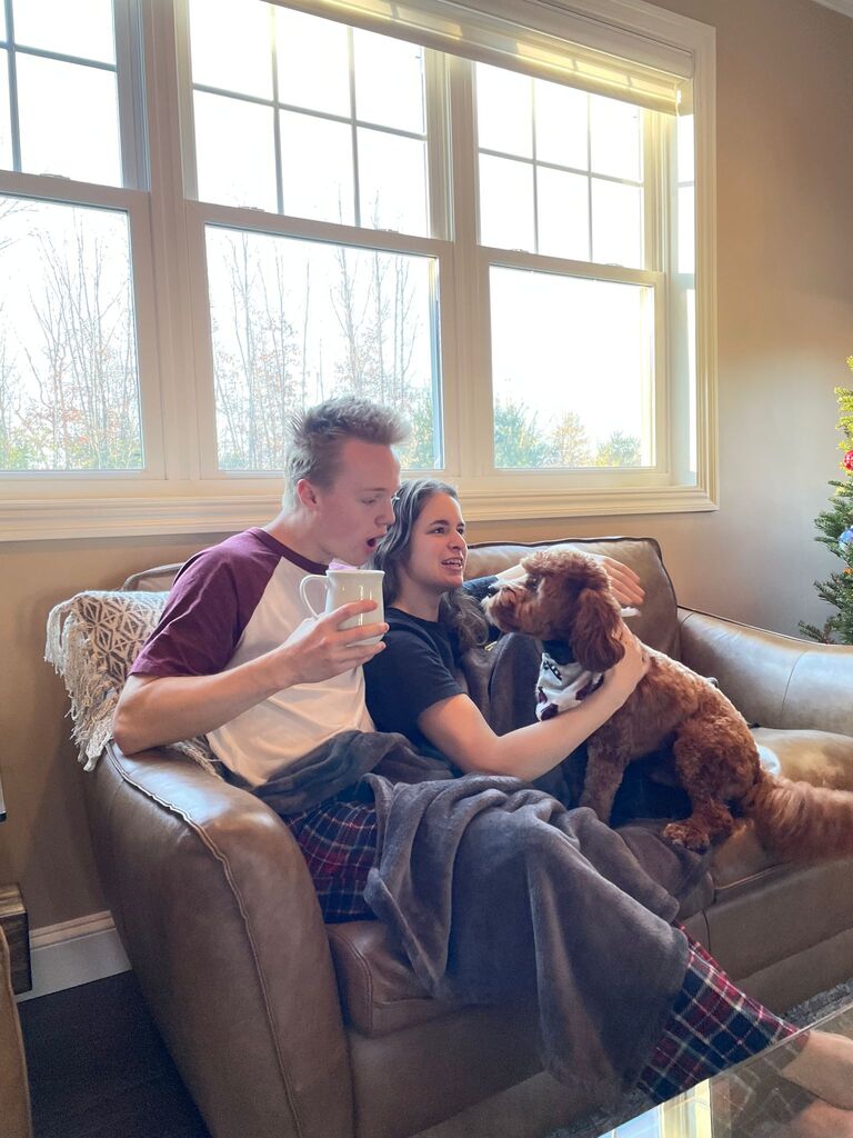 Our first Christmas Day together
(with the puppies, of course)