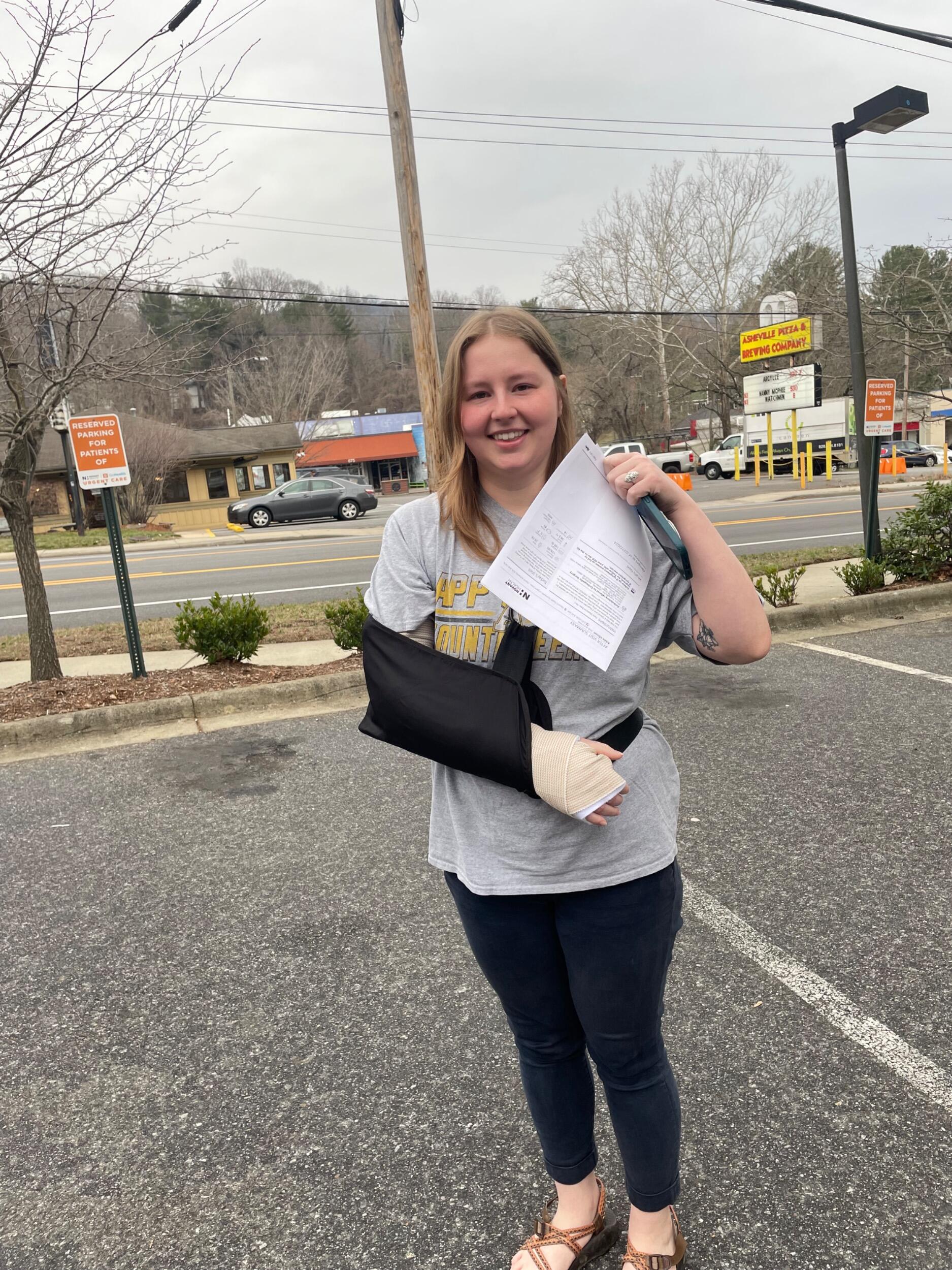 Beth broke her arm!