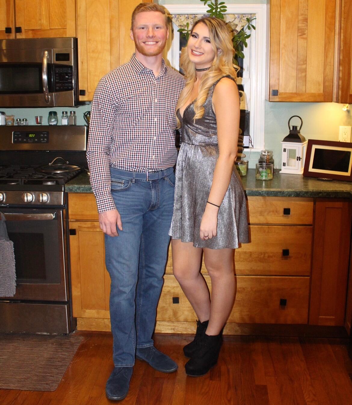 This photo was taken exactly 3 weeks after Austin and Christine matched on tinder.  It wasn't long before Austin was bringing Christine to Christmas and New Years parties to meet all of his friends and family!