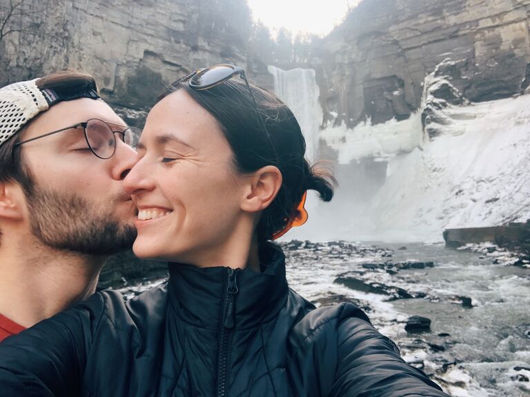 The couple spent New Year's Eve at the Inn at Taughannock Falls! They fell in love with the Inn, views of Cayuga Lake, and the frozen falls.