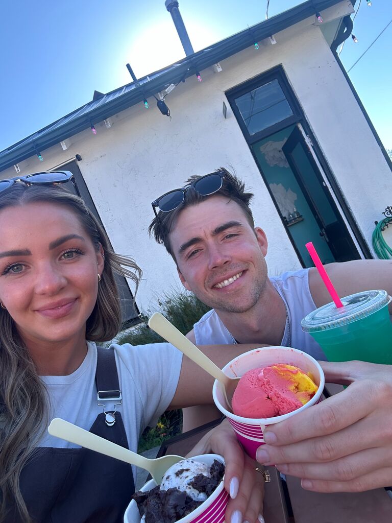 Last day of school ice cream, but this time we're engaged!!
