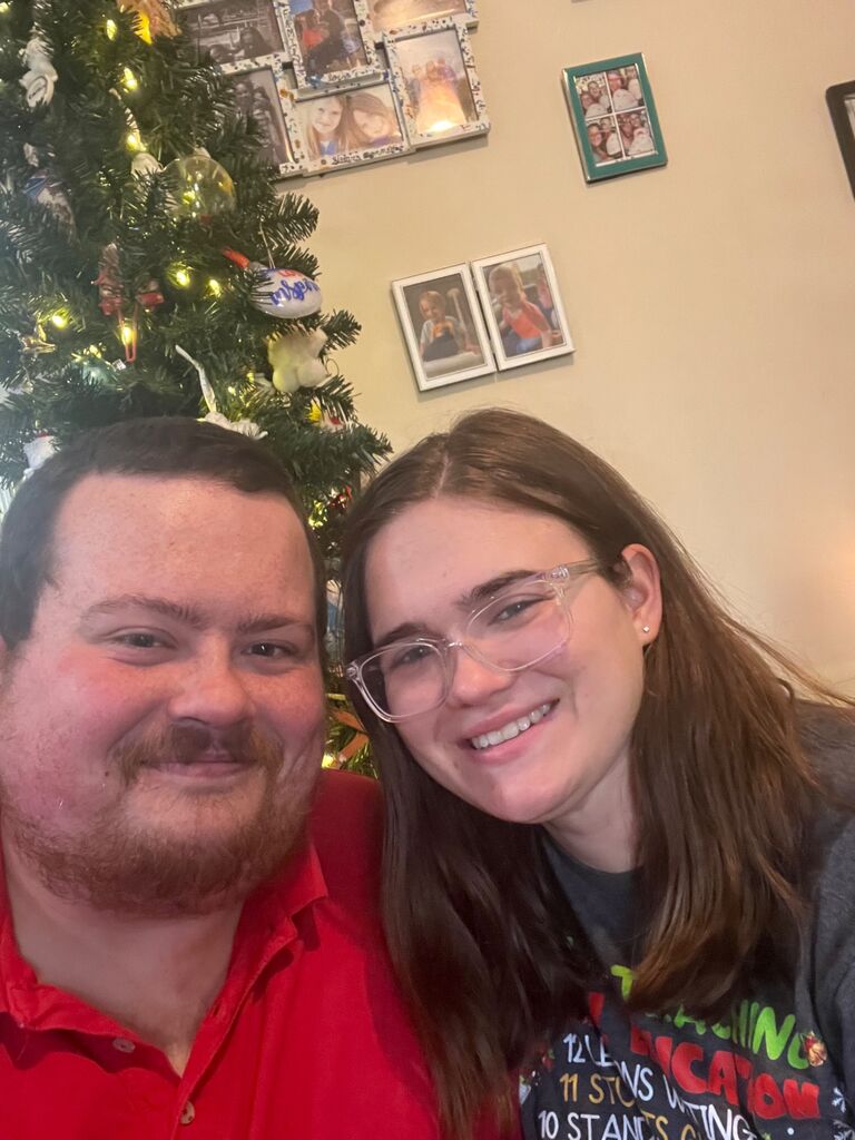 Getting ready for our first Christmas together by decorating.