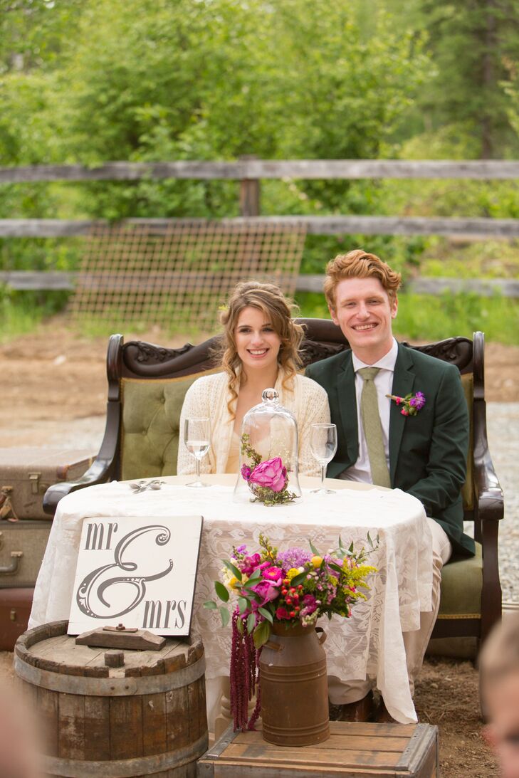 Shabby Chic Vintage Inspired Wedding Reception Sweetheart Table