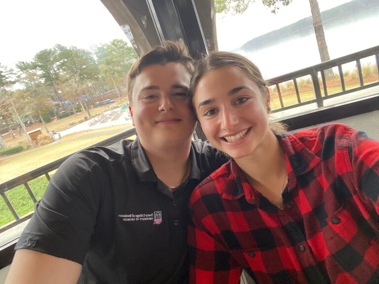 Us at Lake Oconee watching the Dawgs win the SEC championship!