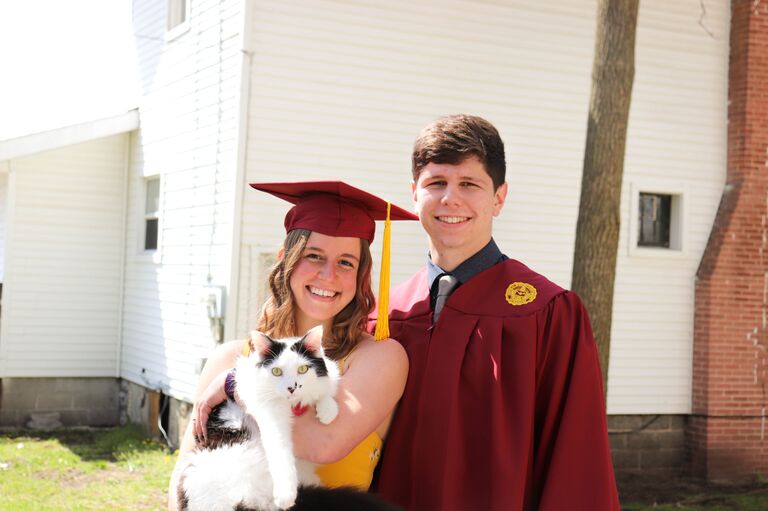 We graduated Central Michigan University together in May.