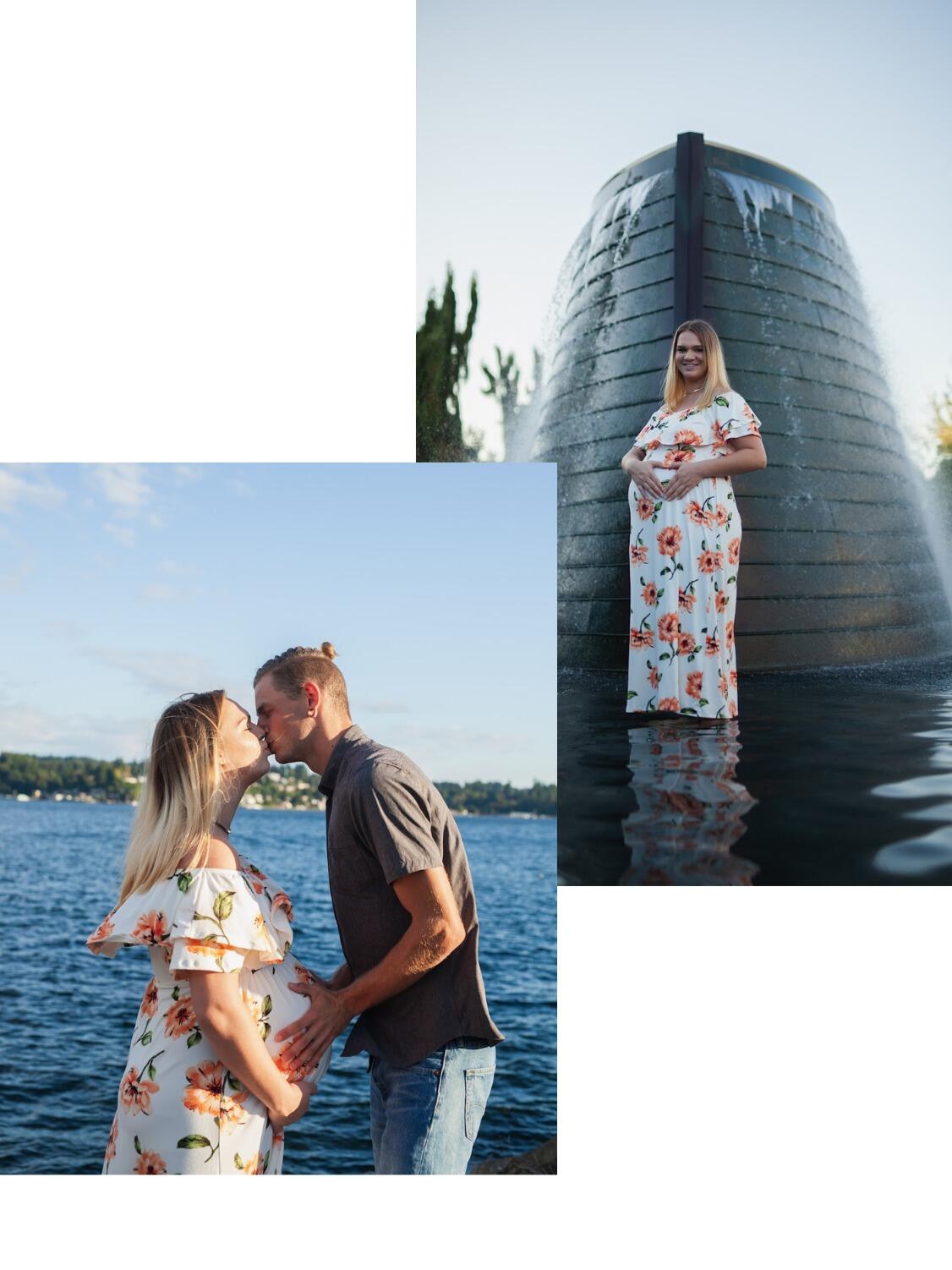 We went and had a maternity shoot done at Harborside Fountain Park 8 days before Clover's arrival. 