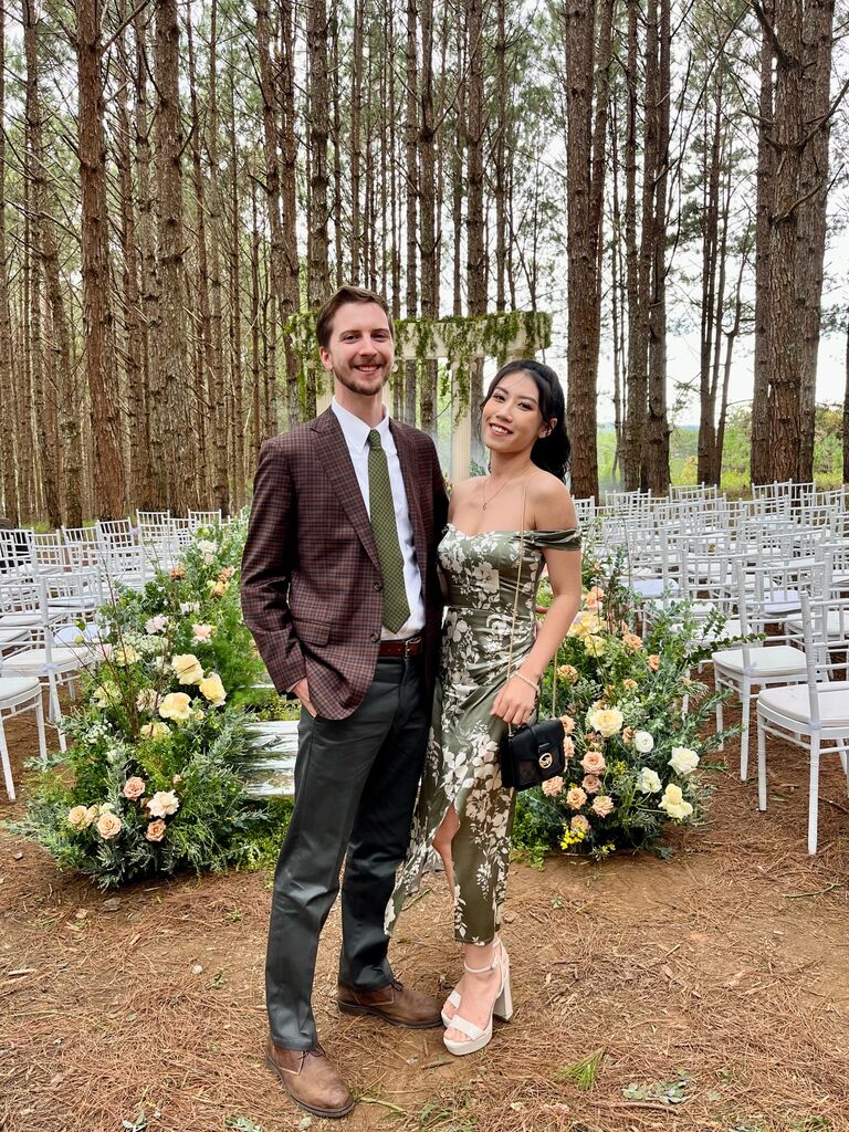 the classiest wedding guests, at Tran's brother's beautiful ceremony
