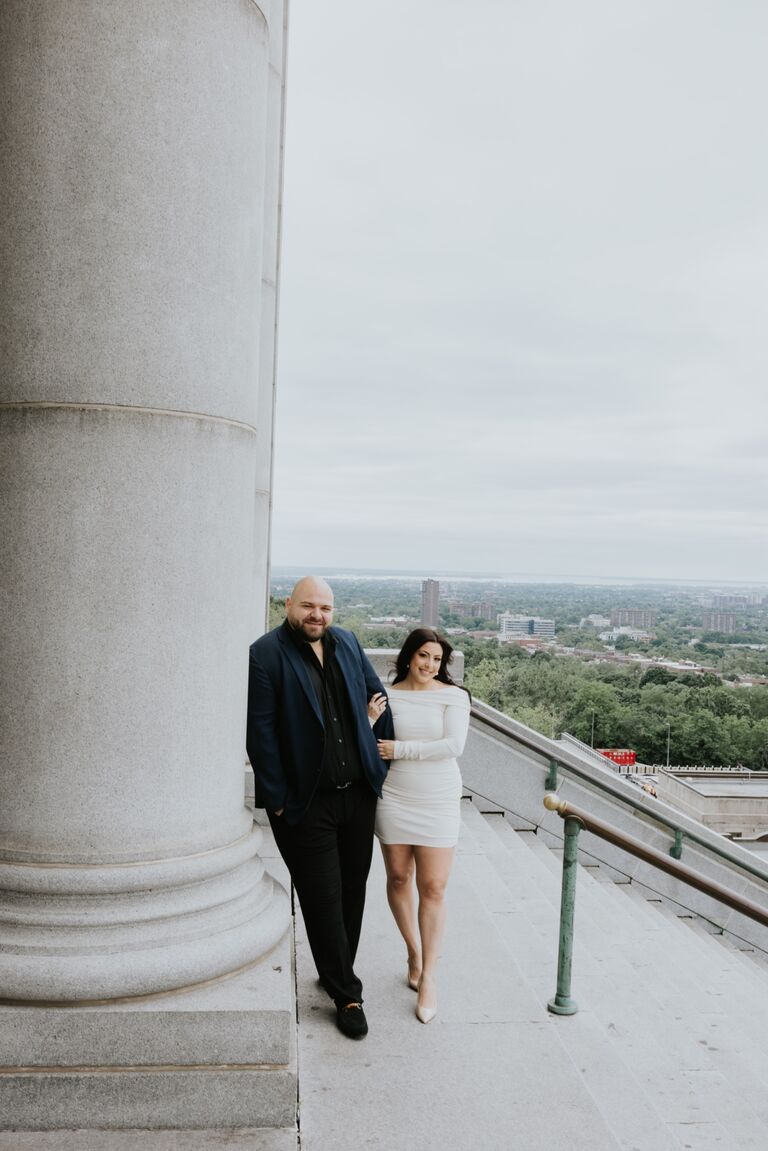 Engagement pictures taken by our photographer at Saint Joseph Oratory
