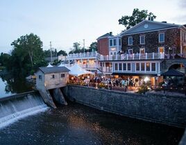 Beautiful creekside venue with a large patio. 