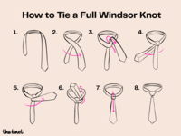 How to tie a full windsor knot step-by-step graphic