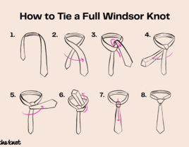 How to tie a full windsor knot step by step diagram