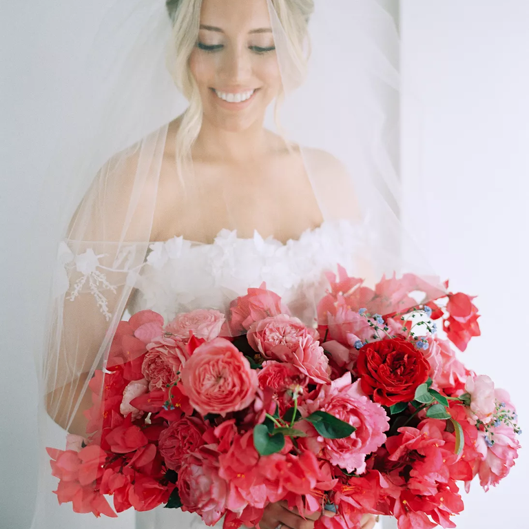 Pink ombré wedding bouquet