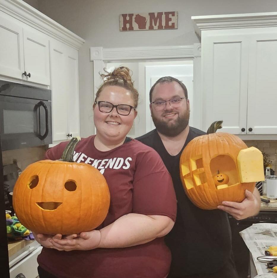 First carved pumpkins! Lance truly is an artist. 