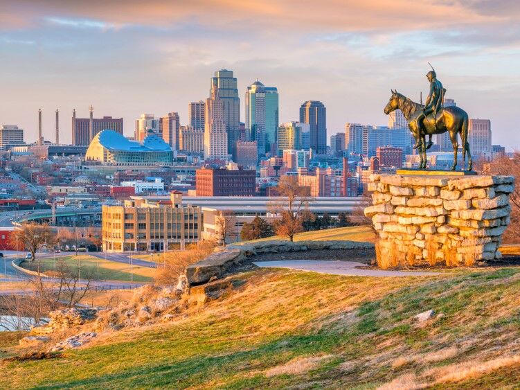 The scout looking over downtown Kansas city