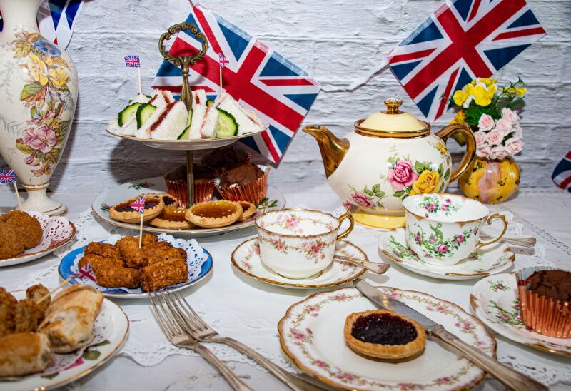 Around the world party theme idea - British tea party