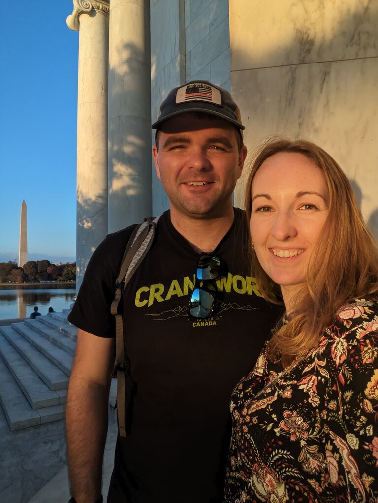 Exploring D.C. museums, monuments, and ethnic cuisine, and visiting Adam's family. 