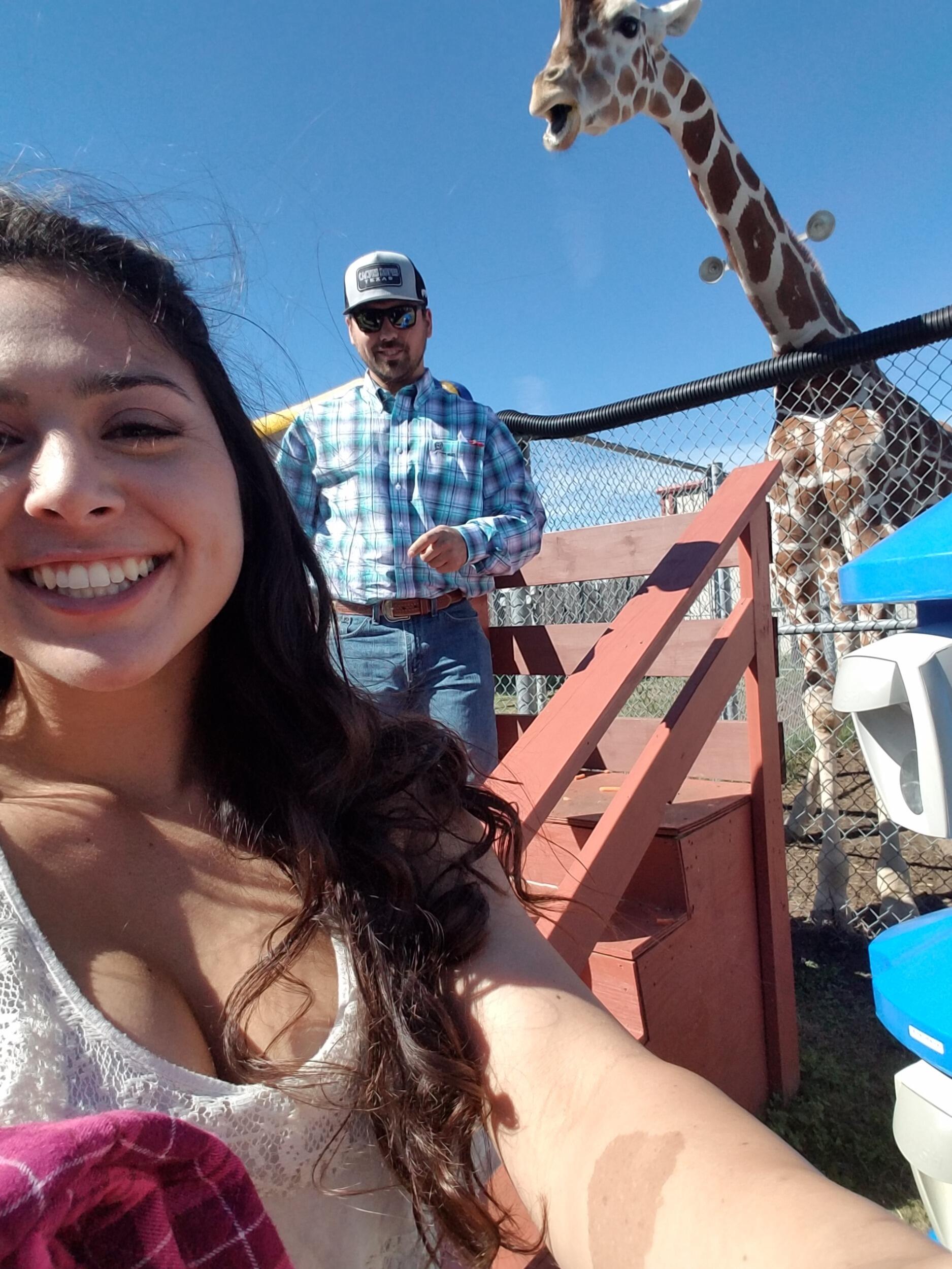 1st State Fair with our giraffe, not pictured is the camels which I advise riding & taking a spin on every year. 