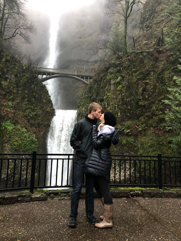 Hometown date in Portland, Oregon. Multnomah Falls is a must see destination in Oregon. 