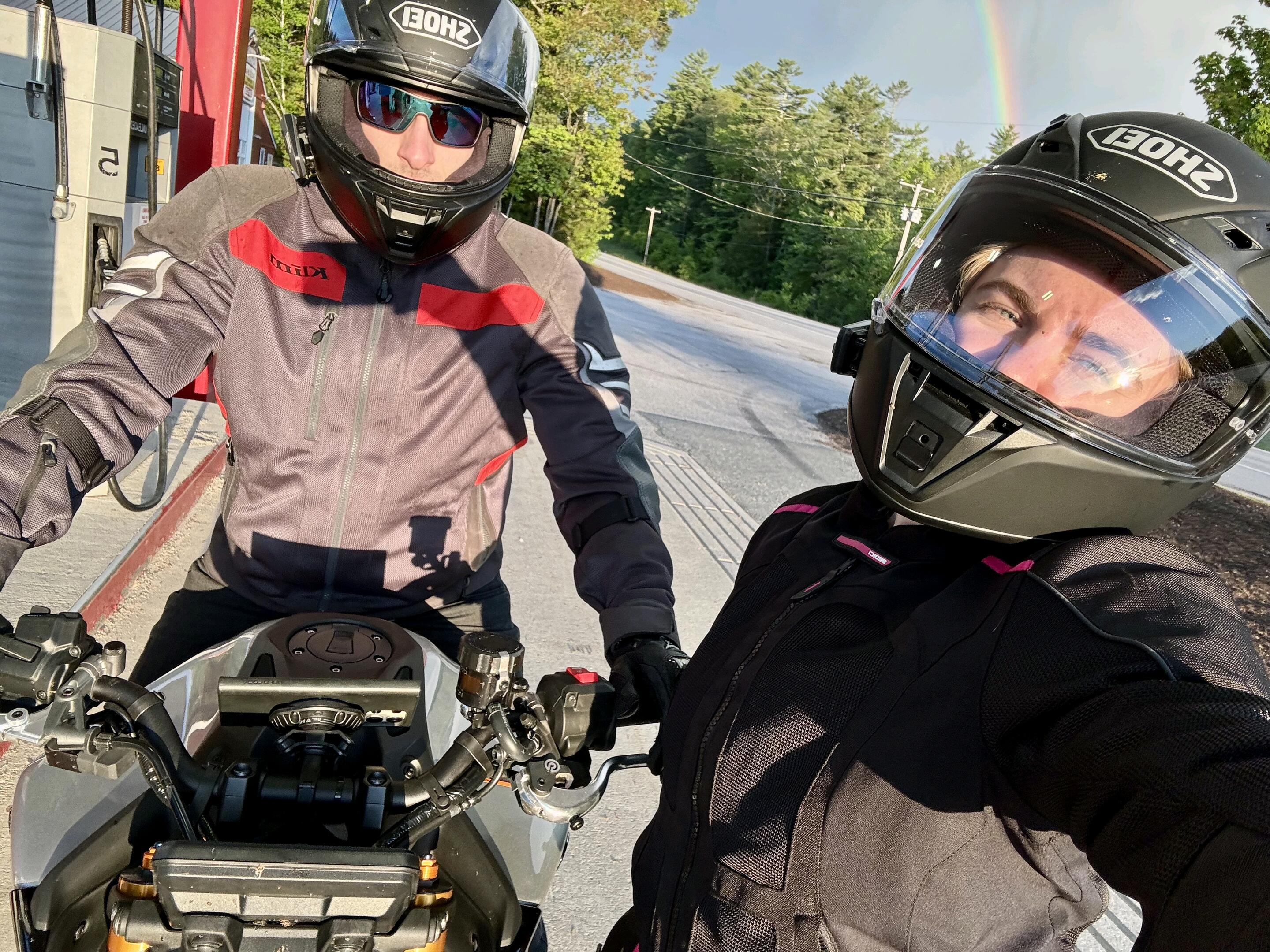 We enjoy motorcycle rides with Olga being a backpack for now. 