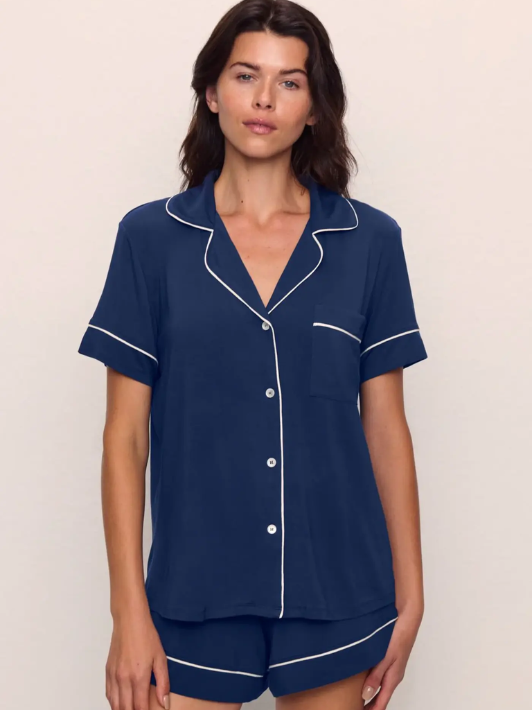 Navy pajama set maid of honor gift from Eberjey