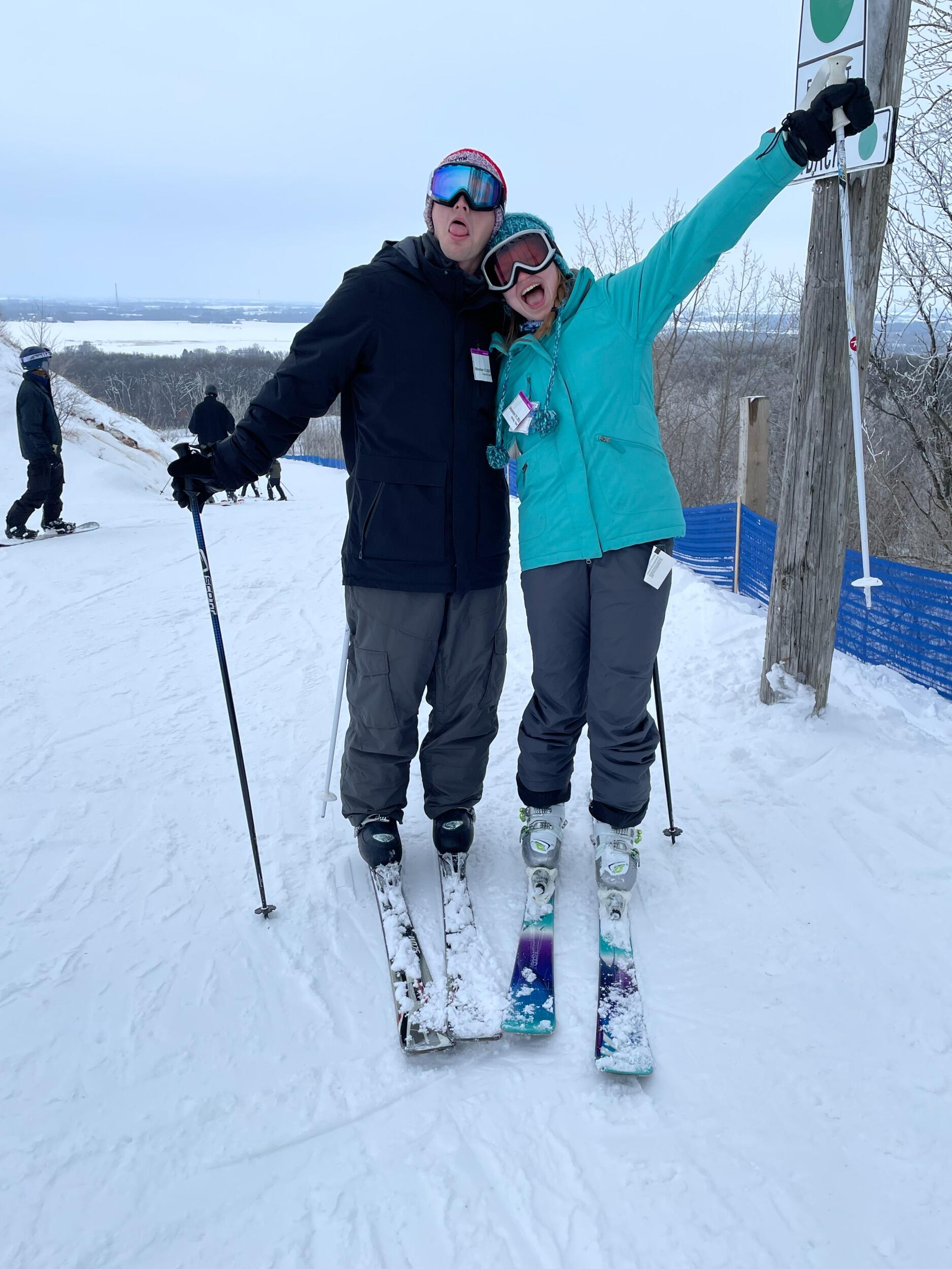 Jacob's first time snow skiing 