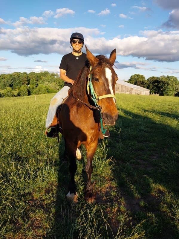 Michael riding a horse for the first time 🐴
