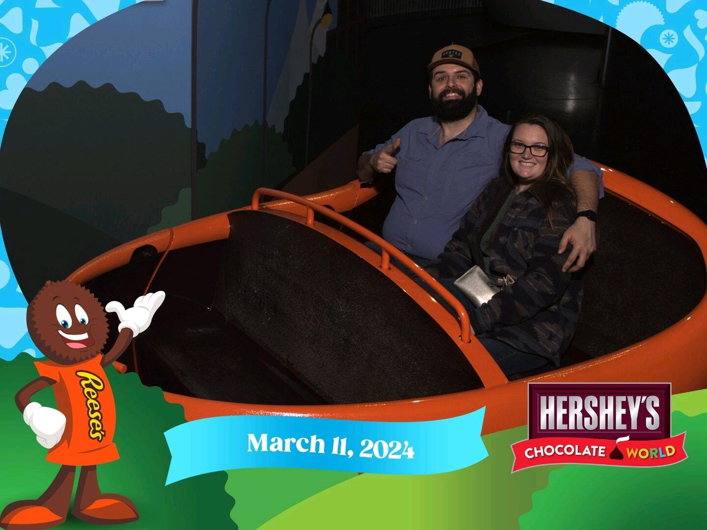 Hershey, PA to celebrate 1 year together. 