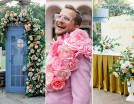 Collage of three unique wedding flower ideas