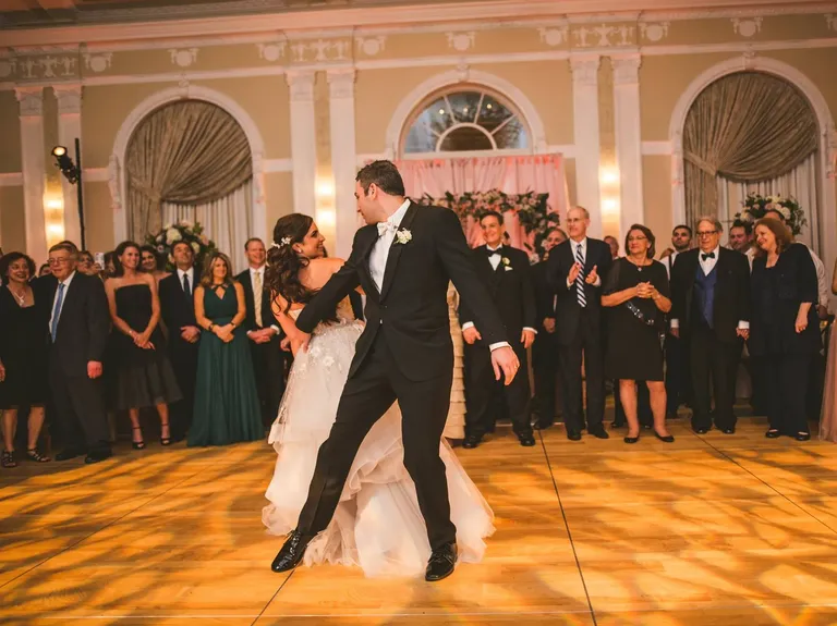 Bride and groom's first dance with dance lessons by The Real Ballroom Dance Studio in Tampa, Florida