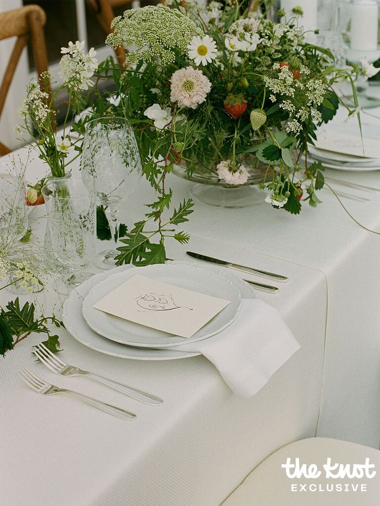 Table settings at Matilda Djerf's engagement party
