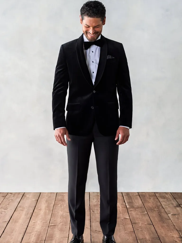 Black velvet tuxedo from The Black Tux